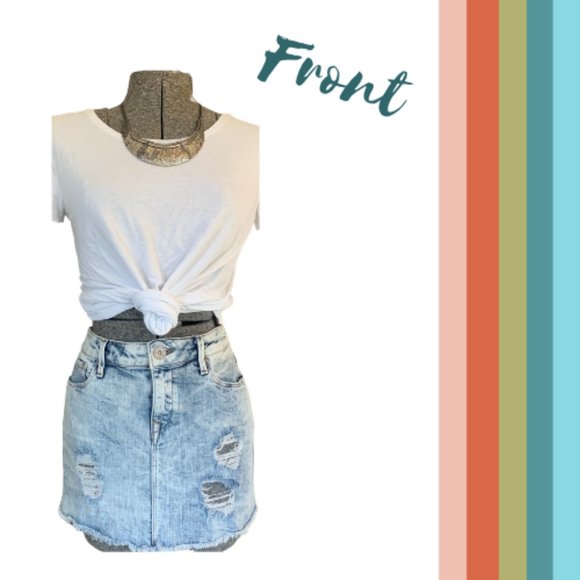 Mavi Ripped Denim Skirt - Picture 2 of 4